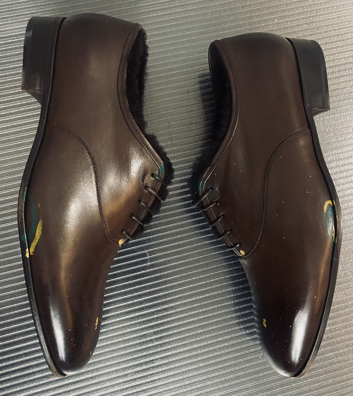 Salvatore Ferragamo Ferragamo 🇮🇹 Rodeo Calf Andy Warhol Shearling Derby 10 EE NEW Size US 10 / EU 43 - 5 Thumbnail