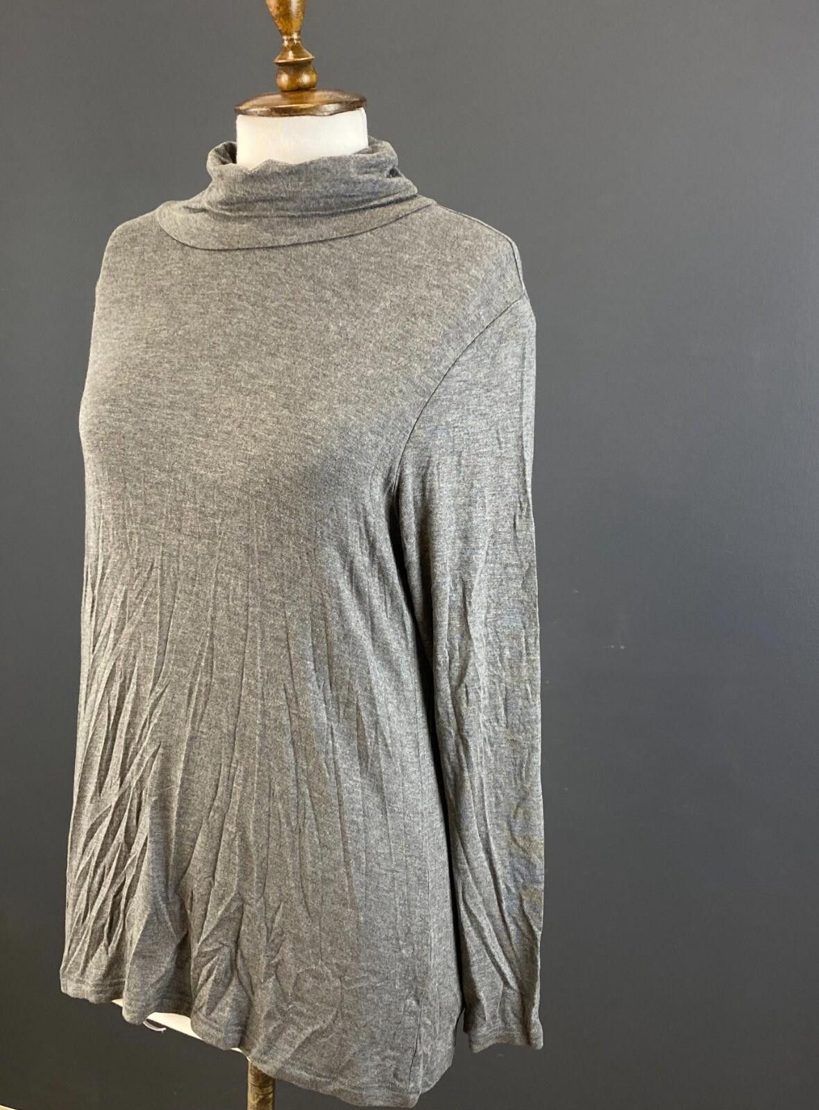 Designer Gudrun Sjoden Gray Turtle Neck Long Sleeve Top Shirt Size L Size L / US 10 / IT 46 - 5 Thumbnail