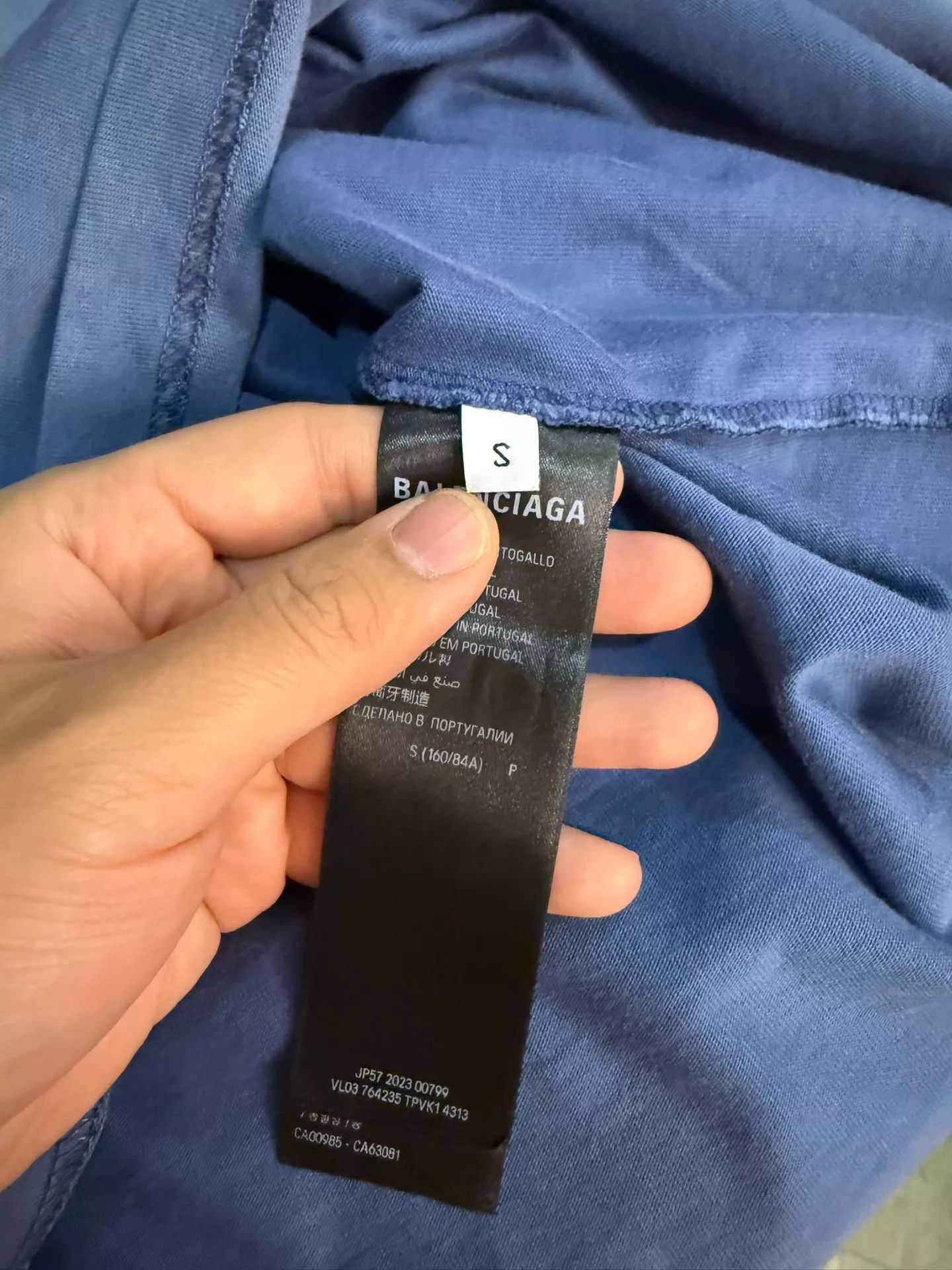 Balenciaga Balenciaga Tie-Dye Distressed Logo SS S(L/XL) Blue White Size S / US 4 / IT 40 - 6 Thumbnail