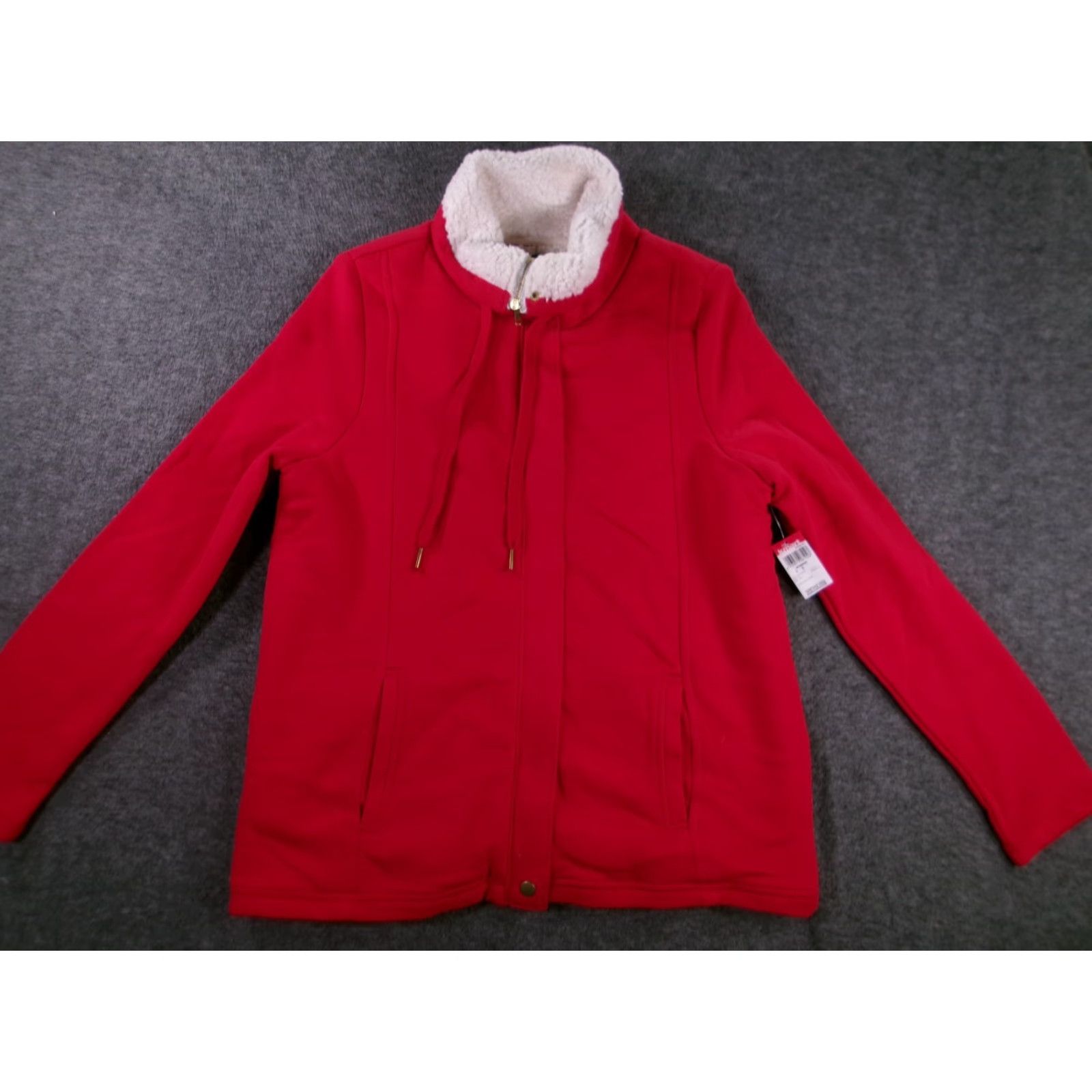 Basic Editions VINTAGE Basic Editions Jacket Women Large Red Sherpa Lined Mock Neck Outdoor New Classic Size S / US 4 / IT 40 - 2 Thumbnail