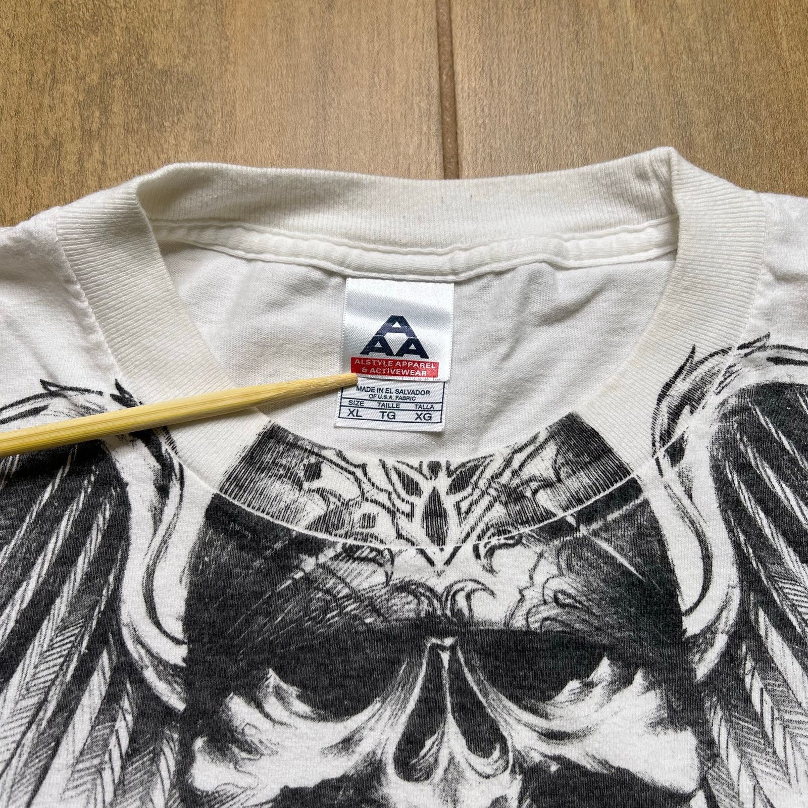 Vintage Skull Wings Graphic T Shirt XL White Biker Gothic Y2K Size US XL / EU 56 / 4 - 3 Thumbnail
