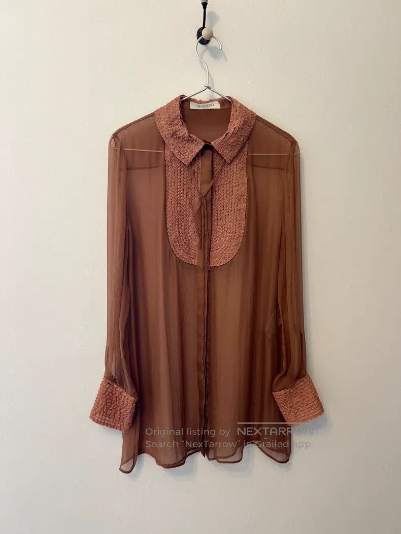 Valentino Valentino Women's coffee georgette top Size S / US 4 / IT 40 - 1 Thumbnail
