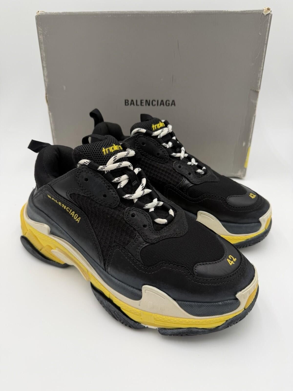 Balenciaga Balenciaga Triple S Black Yellow Sneakers Mens US 9 EU