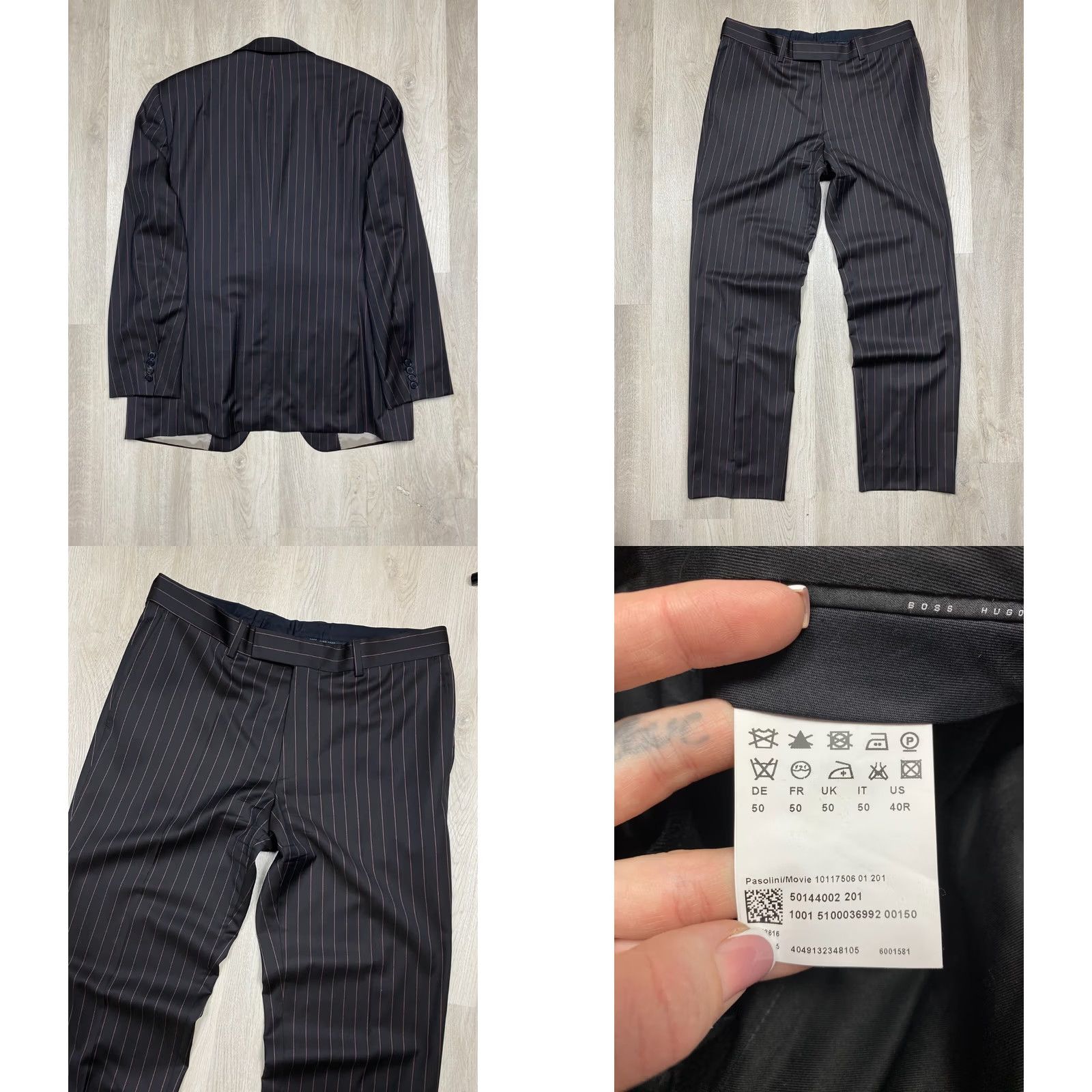 Hugo Boss Hugo Boss Mens Wool Suit 2 Buttons Blazer + Pants M Size 50 (M) Multicolor Wool Pattern Striped Suit Mens Size 40R - 8 Thumbnail