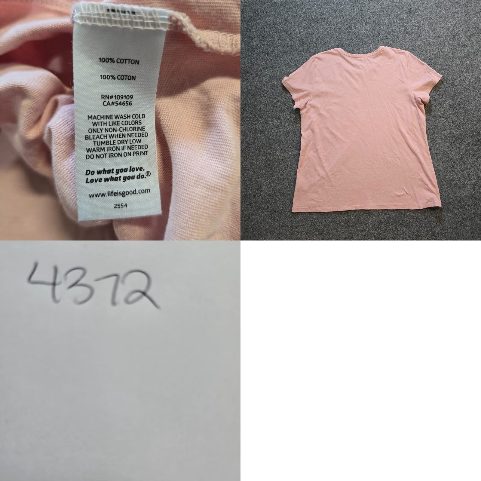 Life is Good Life Is Good Shirt Womens XL Pink Wine Short Sleeve Basic Casual Everyday Size XL / US 12-14 / IT 48-50 - 8 Thumbnail