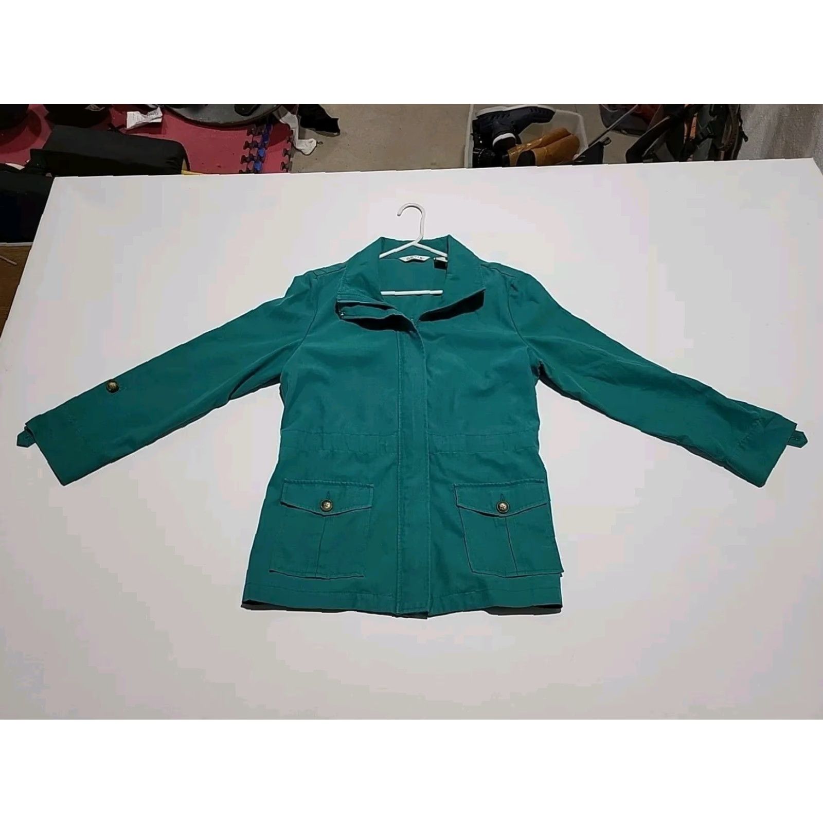 Orvis VINTAGE Orvis Jacket Women's Medium Green Full Zip Polycot 80's Casual Outdoors Mens? Size M / US 6-8 / IT 42-44 - 2 Thumbnail