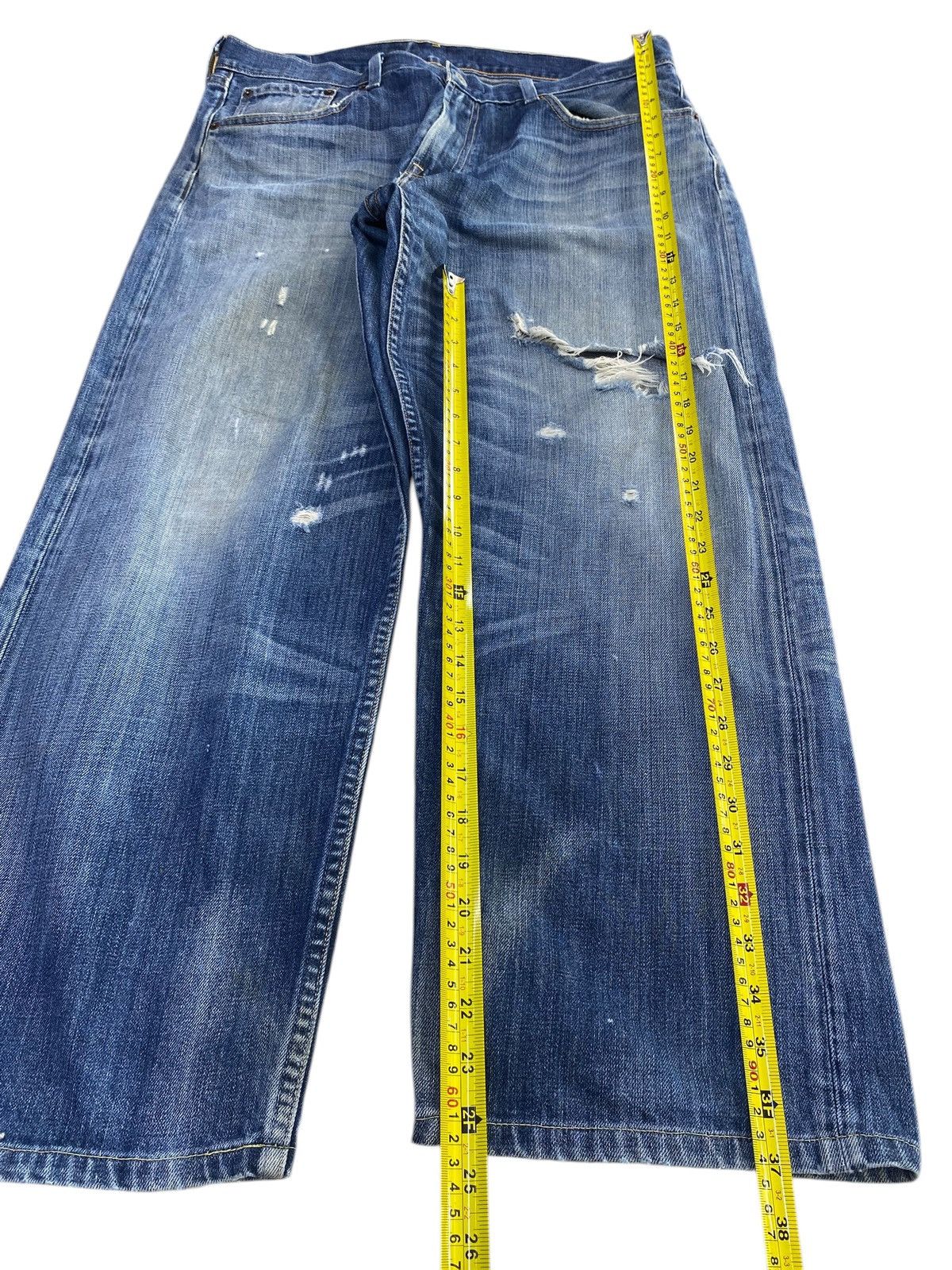 Levi's Levi’s 503 Whiskers Faded Wash Style Ripped Jeans Size US 34 / EU 50 - 7 Thumbnail