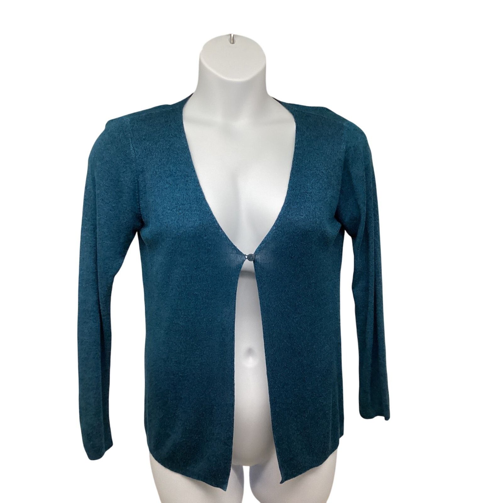 Eileen Fisher Eileen Fisher Petites Blue Cardigan Sweater 0/2 PP Stretch Size XS / US 0-2 / IT 36-38 - 1 Thumbnail