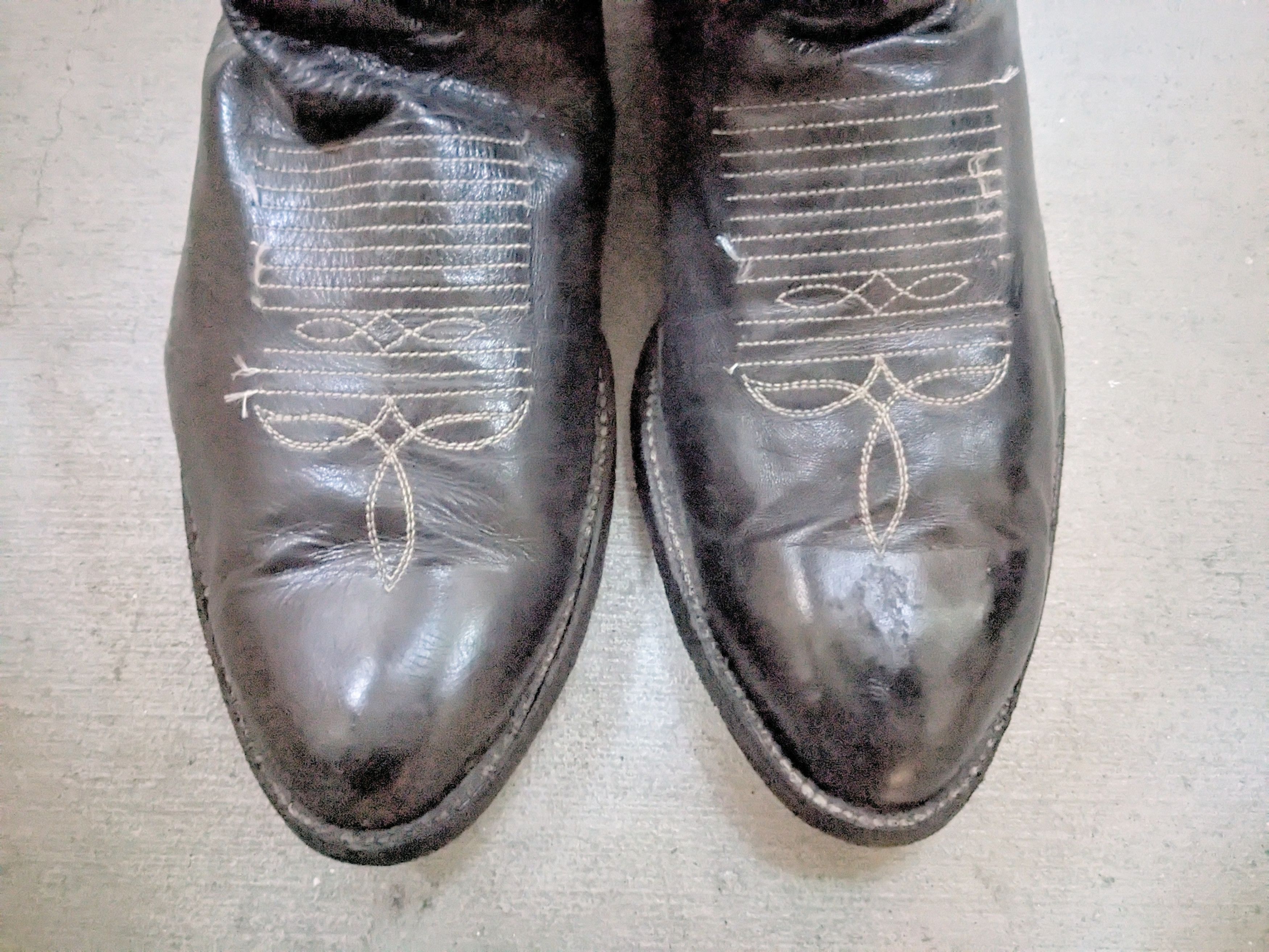 Tony Lama Cowtown Cowboy Boots Black 9.5 EE Wide USA Size US 9.5 / EU 42-43 - 2 Thumbnail