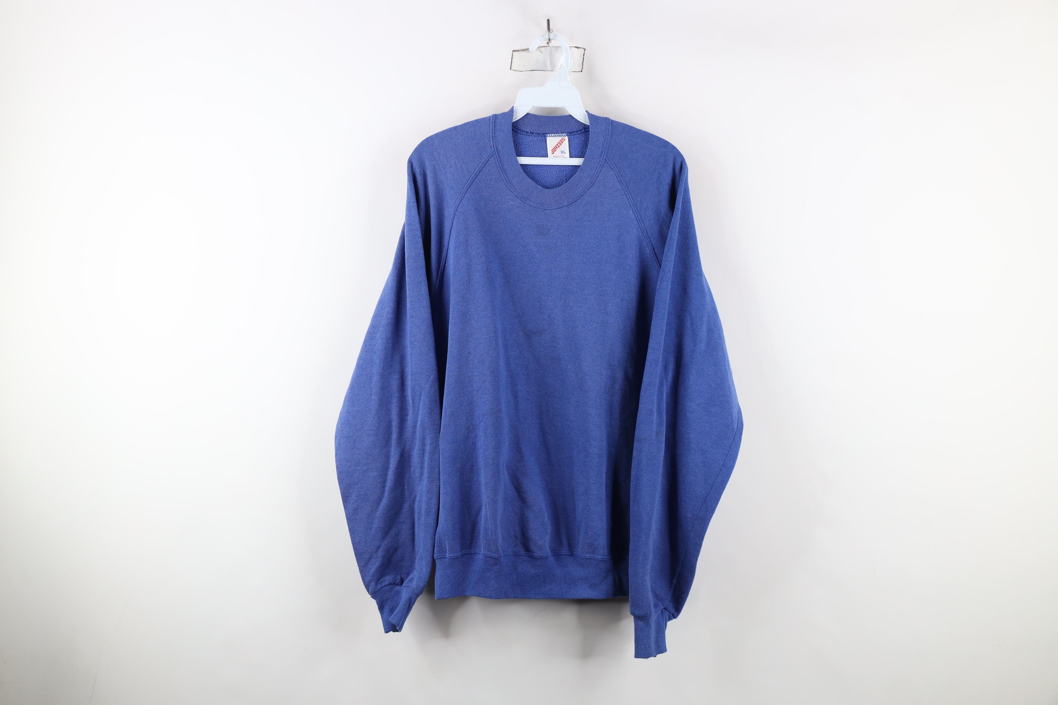 Vintage Vintage 90s Streetwear Crewneck Sweatshirt Royal Blue USA Size US XL / EU 56 / 4 - 1 Thumbnail