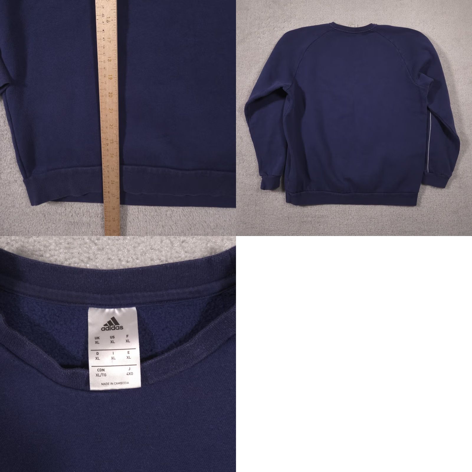 Adidas Vintage Adidas Sweatshirt 90s Size XL Navy Blue Embroidered Logo Sport Crewneck - Sleeve Length: Long Size US XL / EU 56 / 4 - 8 Thumbnail