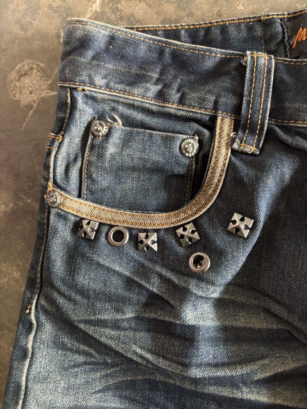 Hysteric Glamour Washed rusty whiskered jeans western bikers style grunge Size US 30 / EU 46 - 9 Thumbnail
