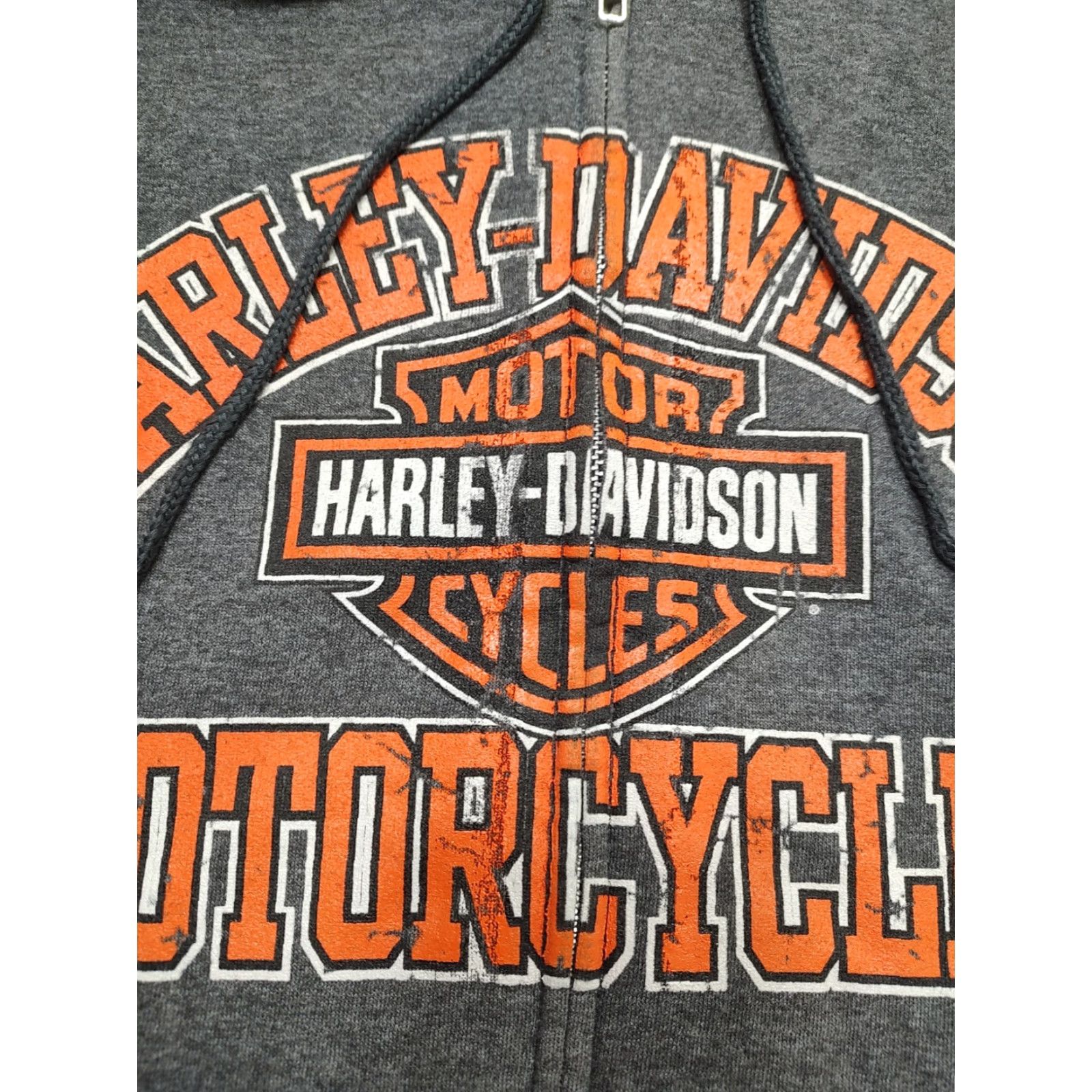 Harley Davidson Harley-Davidson Hoodie Mens XL Gray Full Zip 50/50 New Hampshire Logo 90s Biker Motorcycle Graphic Print Pockets Embroidered Size US XL / EU 56 / 4 - 4 Thumbnail