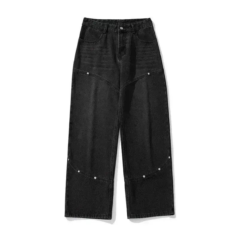 Japanese Brand Streetwear Casual Design Washed Black Loose Jeans Pants Size US 32 / EU 48 - 6 Thumbnail
