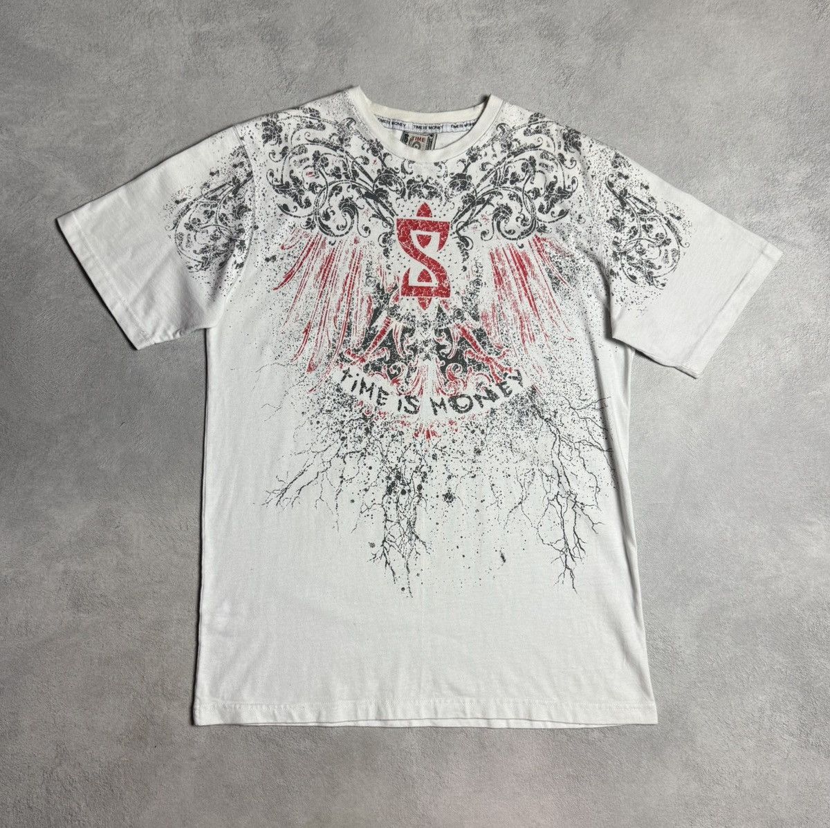 Time Is Money Vintage Y2K All Over Print Rap T-Shirt