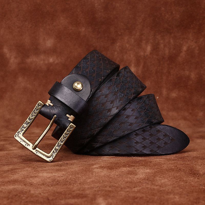 Japanese Brand × Leather Embossing Strap Copper Buckle Belt Size ONE SIZE - 3 Thumbnail