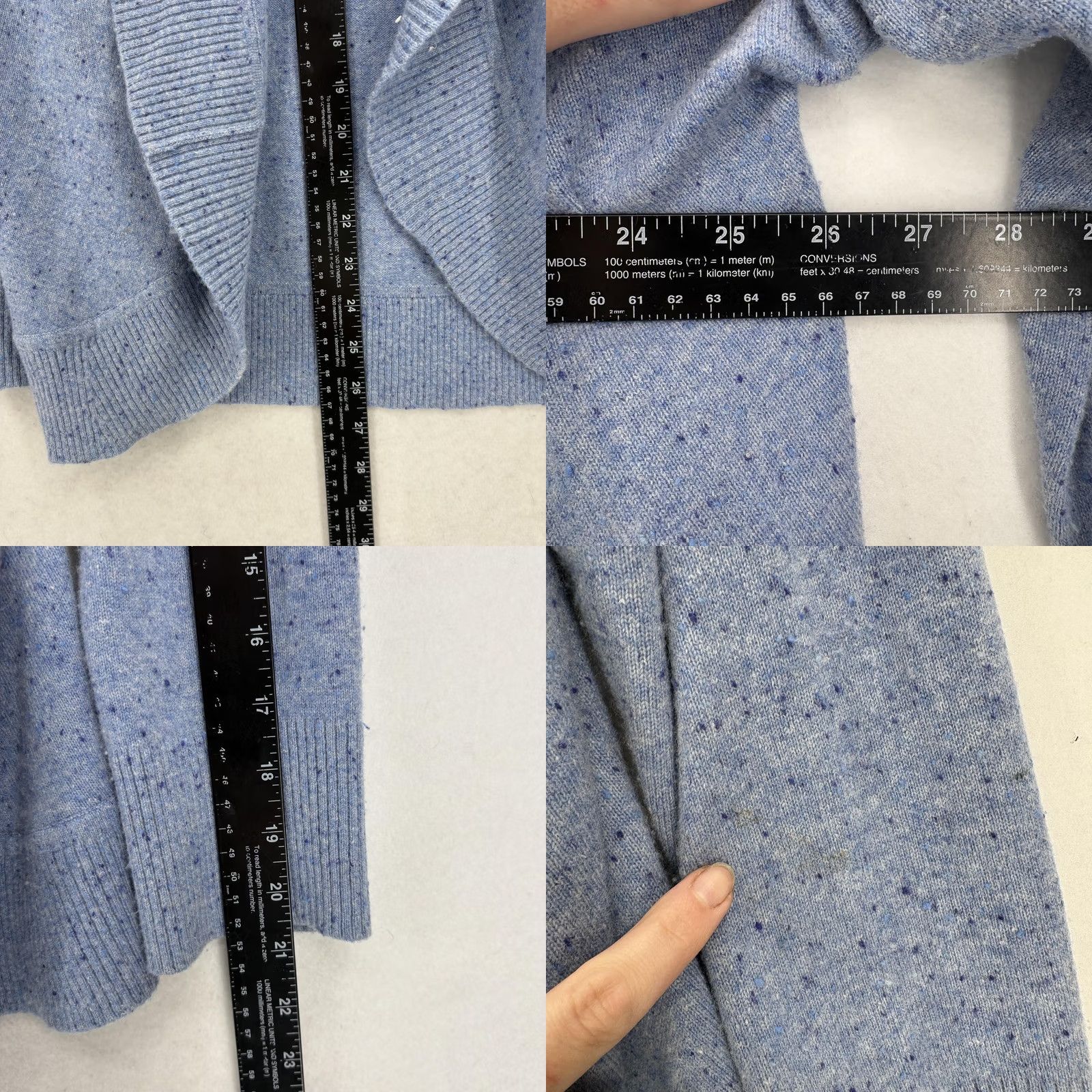 Lands' End Lands' End Cardigan Sweater Womens M Blue 100% Cashmere Open Front Knit Cozy Size M / US 6-8 / IT 42-44 - 8 Thumbnail