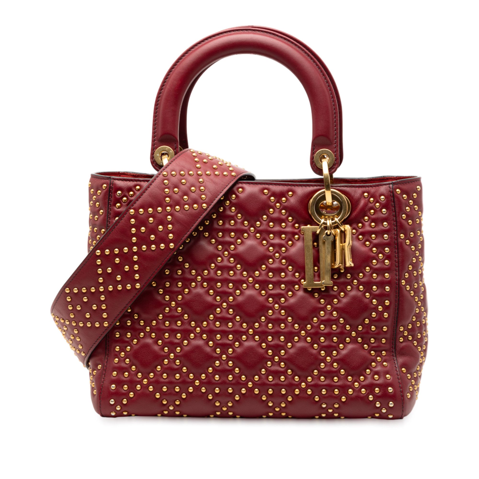 Dior Dior Medium Lambskin Cannage Studded Supple Lady Dior Size ONE SIZE - 1 Thumbnail