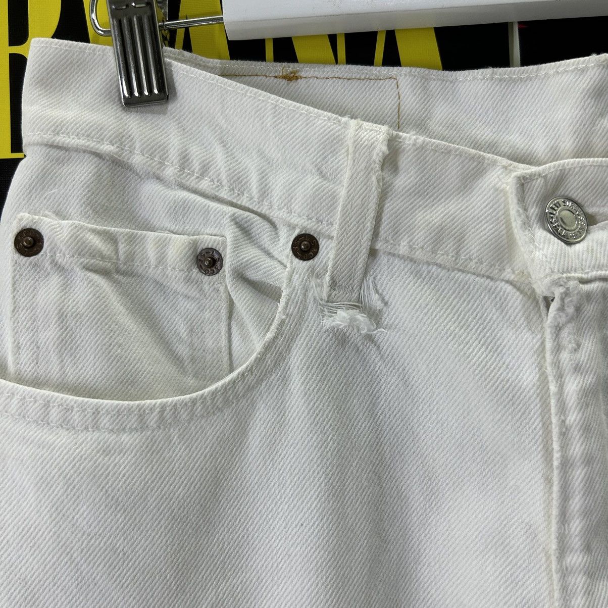 Levi's Vintage Levi’s 525 90s USA White Distressed Denim Size US 30 / EU 46 - 6 Thumbnail