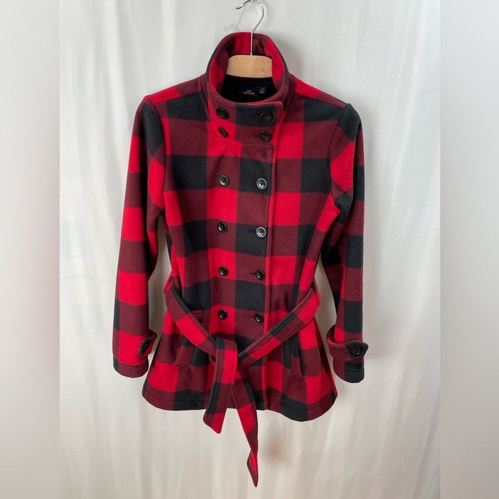 Ike Behar Ike Behar Red Buffalo Plaid Double Breasted Fleece Coat US 8 Size M / US 6-8 / IT 42-44 - 2 Thumbnail
