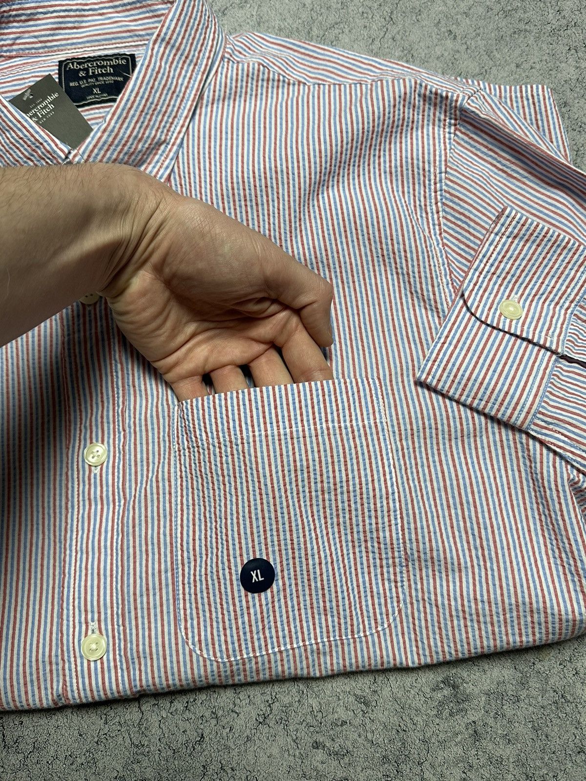 Abercrombie & Fitch Abercrombie & Fitch Striped Button Up Shirt Size US XL / EU 56 / 4 - 8 Thumbnail