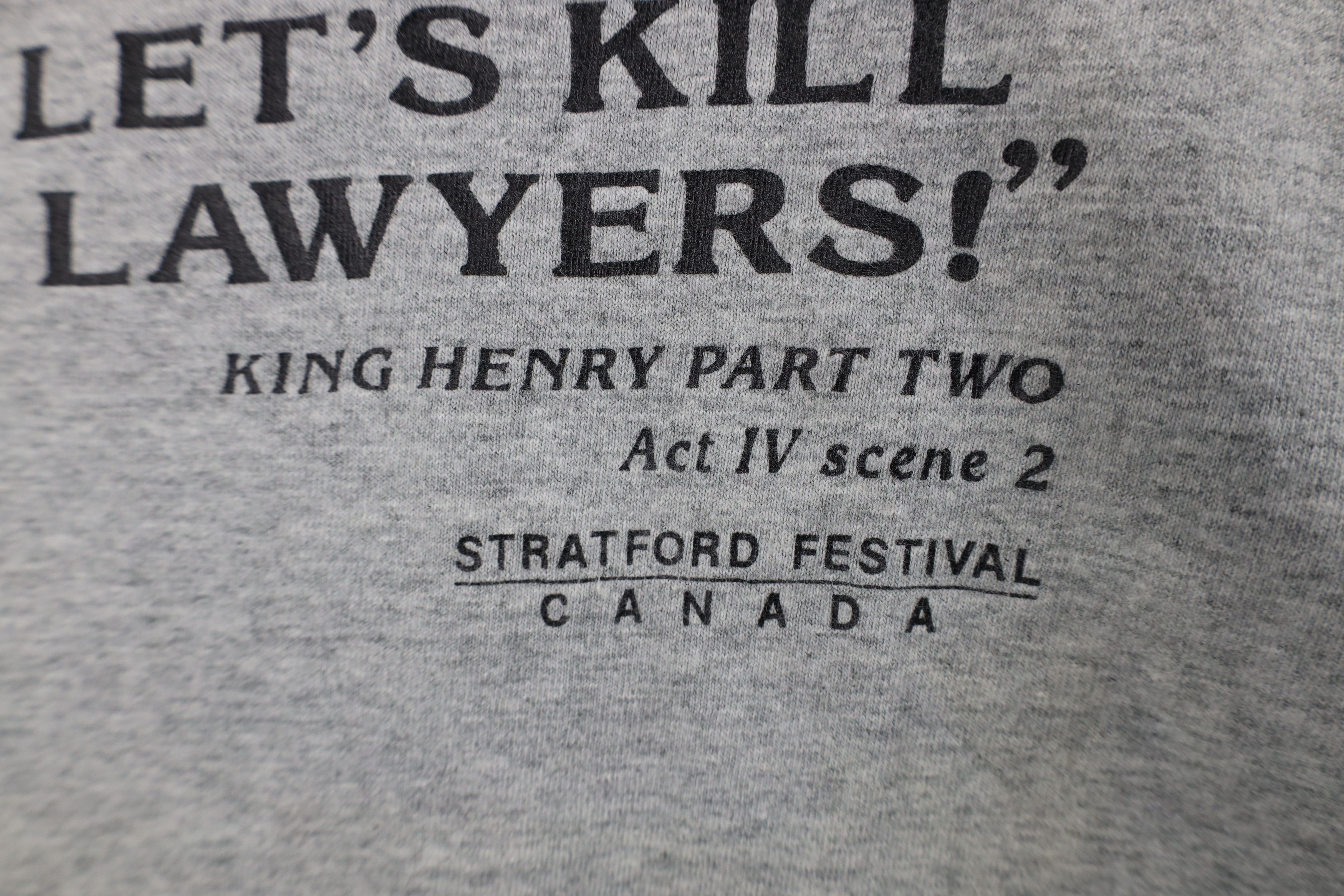 Vintage Vintage 90s Lawyers King Henry Stratford Festival T-Shirt Size US XL / EU 56 / 4 - 5 Thumbnail