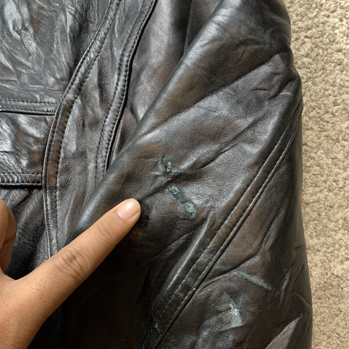 Genuine Leather Wind Armor Leather Jacket Size US L / EU 52-54 / 3 - 16 Thumbnail