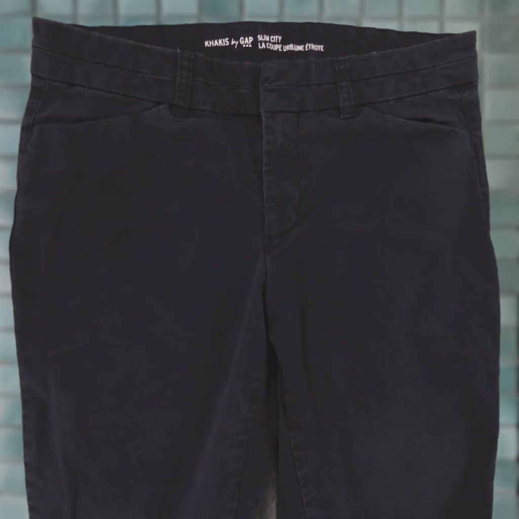 Gap Gap Khakis Pants Womens 2 Reg Stretch Chino Flat Front Navy Slim City Size 30" / US 8 / IT 44 - 1 Thumbnail