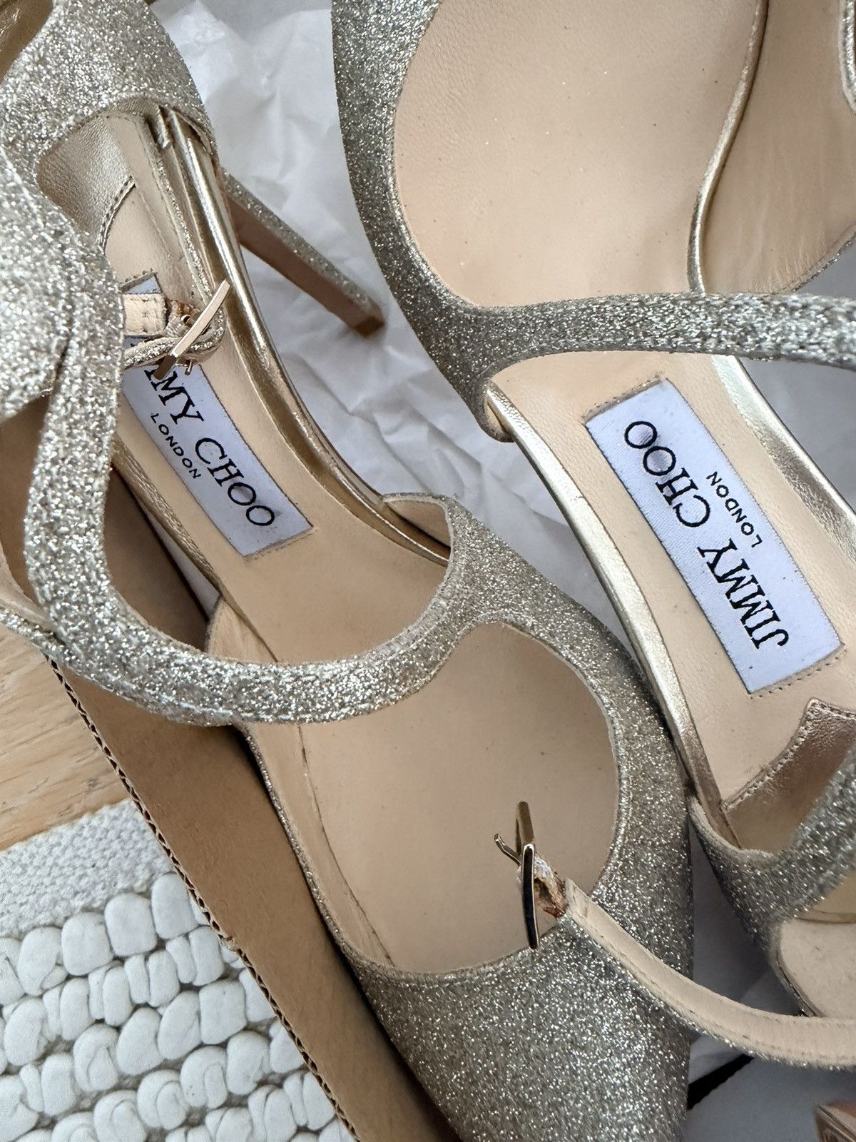 Jimmy Choo Jimmy Choo Lancer 100 Platinum Ice Leather Pumps Size 6.5 US Size US 7 / IT 37 - 4 Thumbnail