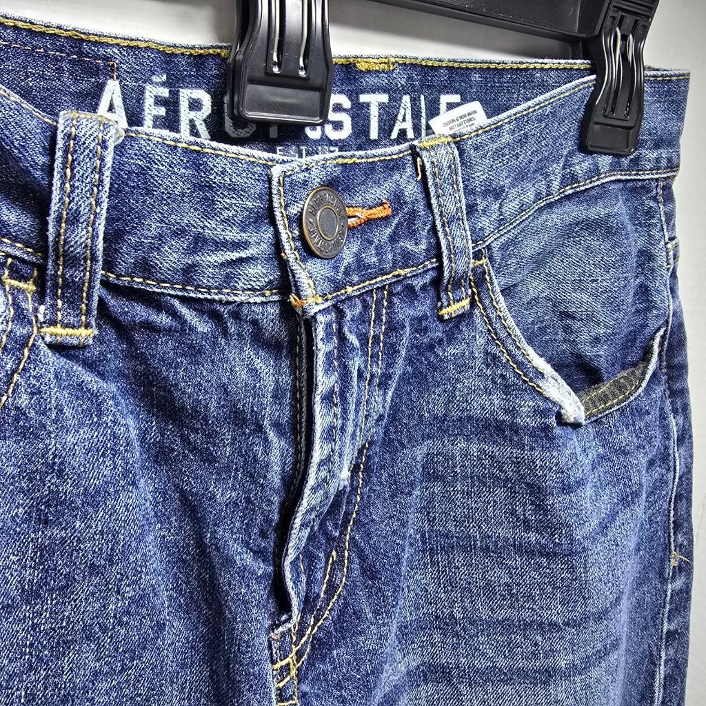 Aeropostale Men's Aeropostale Blue Driggs Slim Bootcut Jeans Waist 28 Size US 28 / EU 44 - 5 Thumbnail