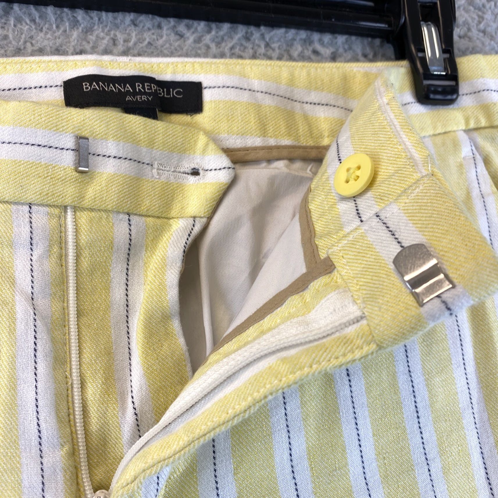 Banana Republic Banana Republic Women's Skinny Pants Size 6 Yellow Striped Cotton Casual Dress Pants Size 28" / US 6 / IT 42 - 5 Thumbnail