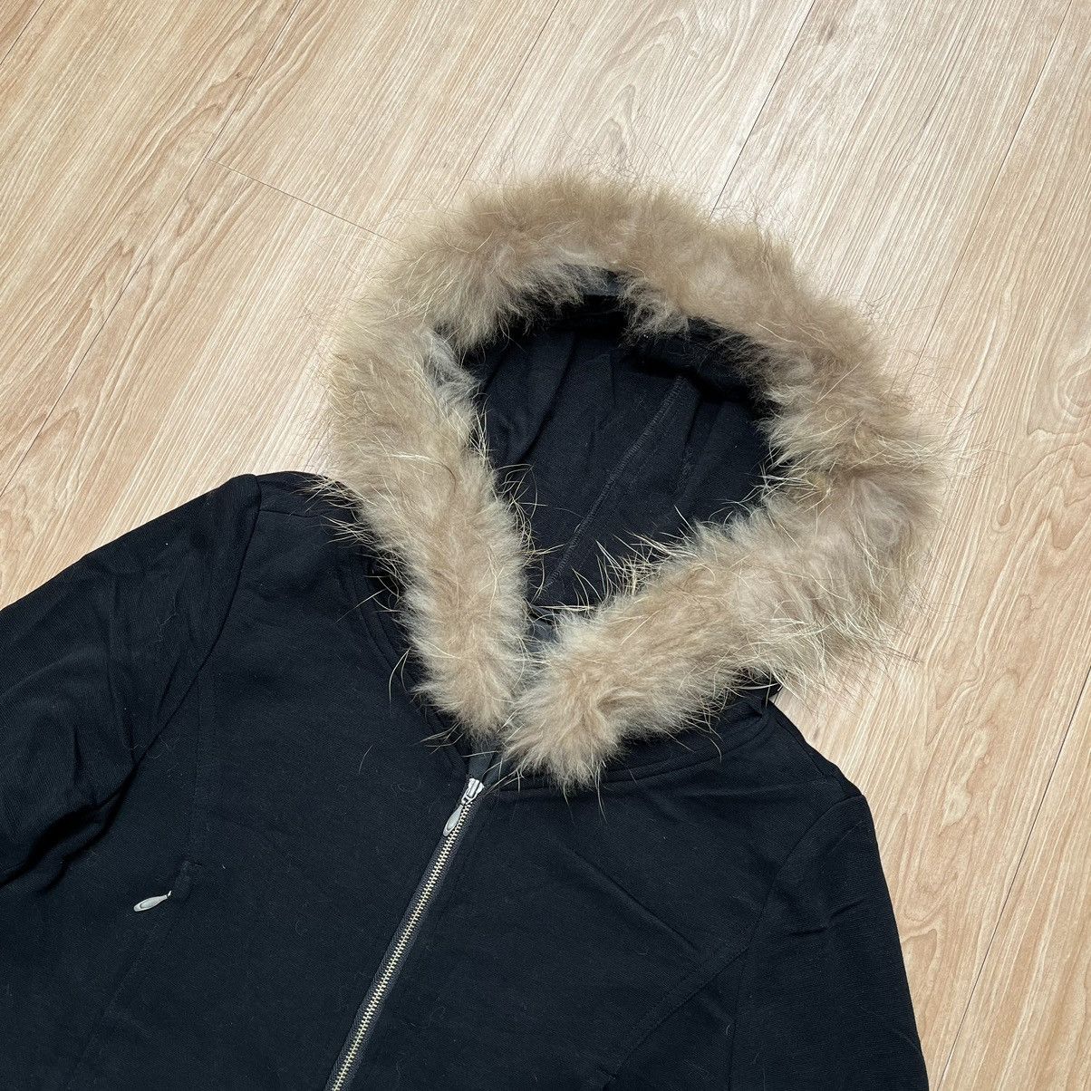 Japanese Brand 2000S Y2K Fur & Faux Racoon Jacket "Style Note" Japan Punk Size M / US 6-8 / IT 42-44 - 3 Thumbnail