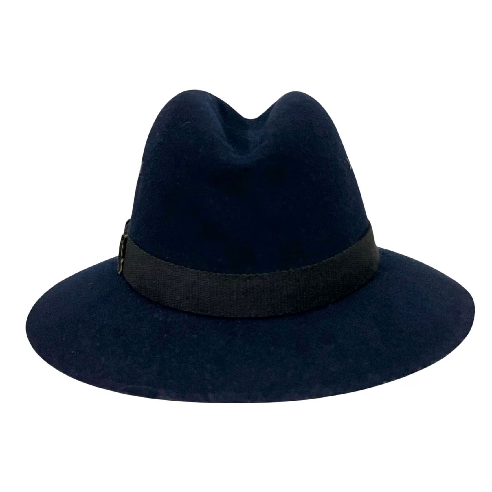 Vintage VINTAGE Kenwood Fedora Hat Men 100% Wool Navy Blue Lined Size 7 Band Wool Fedora Mens Blue Size ONE SIZE - 6 Thumbnail