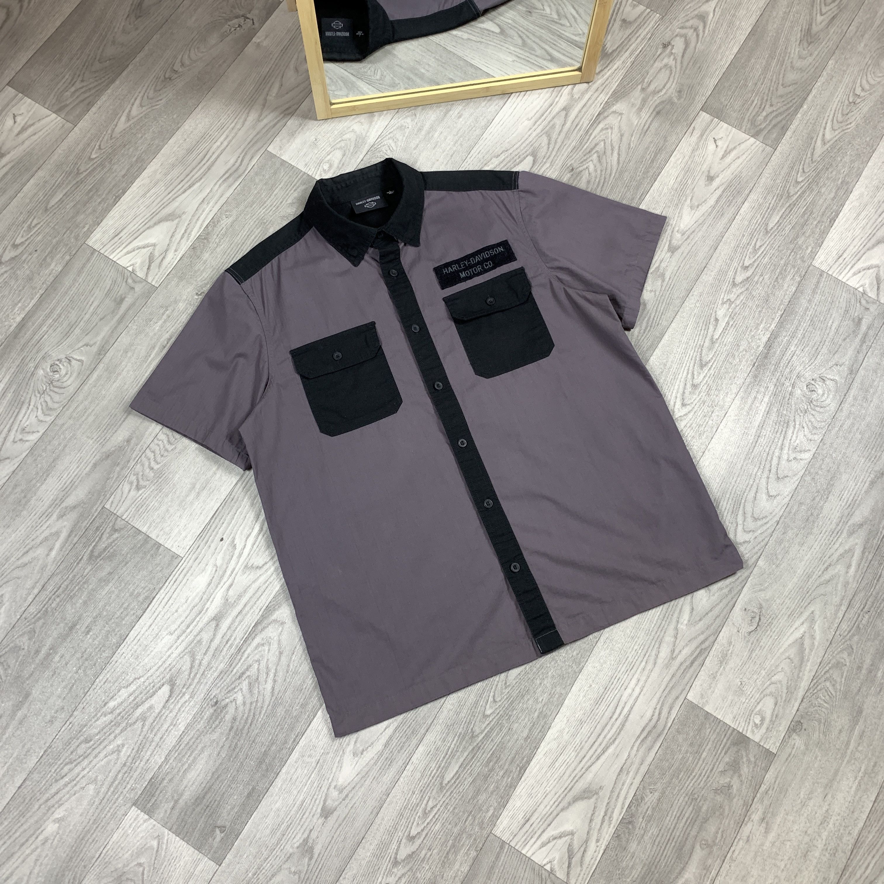 Harley Davidson Vintage Harley Davidson Graphic Button Up Shortsleeve Shirt Size US XL / EU 56 / 4 - 4 Thumbnail
