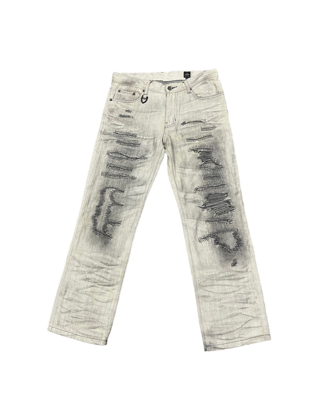 semanticdesign Vintage Semantic Design Style Flare Jeans ! Rare Design Size US 31 - 2 Thumbnail