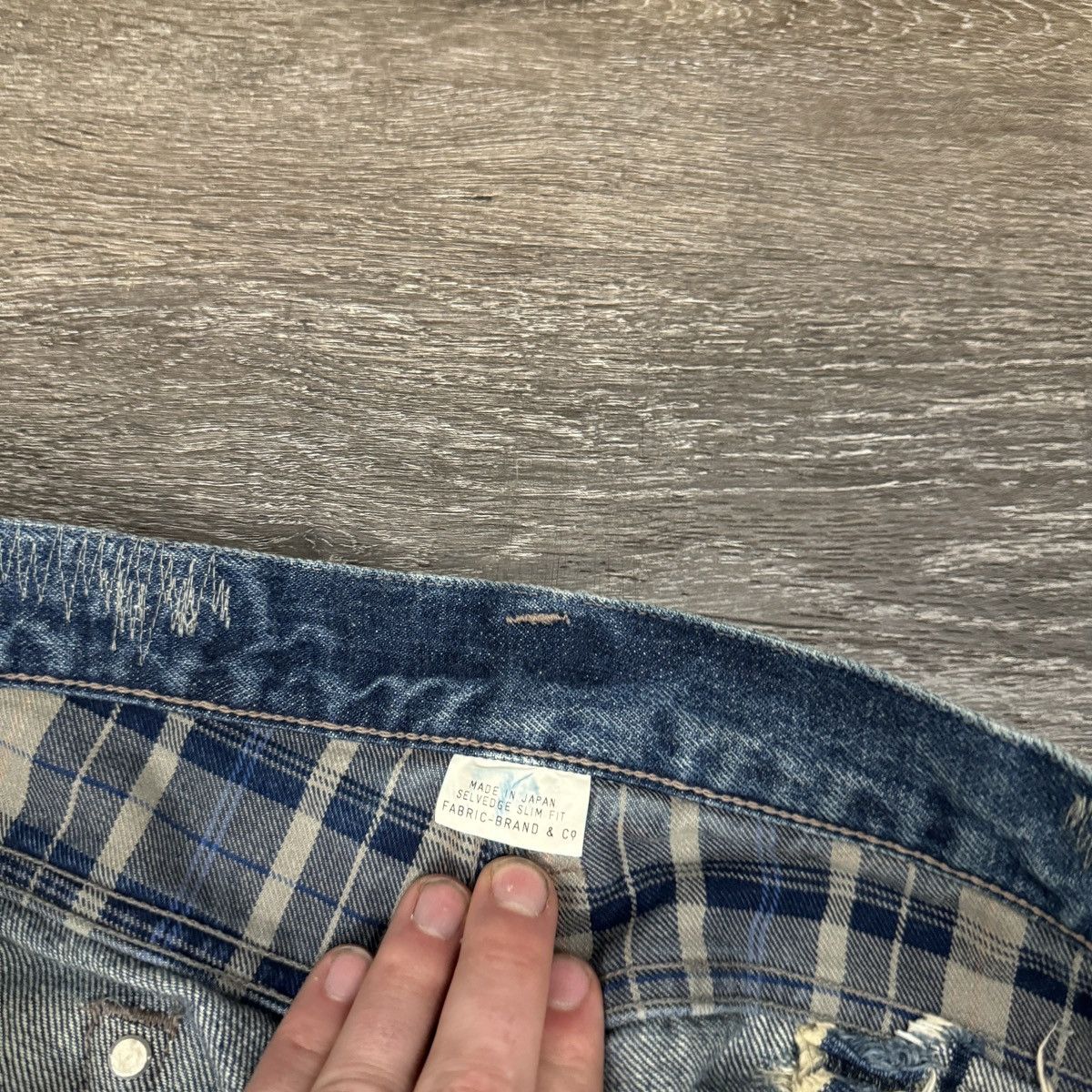 Fabric Brand & Co. × Japanese Brand × Vintage Crazy Fabric-brand & co selvedge distressed patchwork jeans Size US 38 / EU 54 - 4 Thumbnail