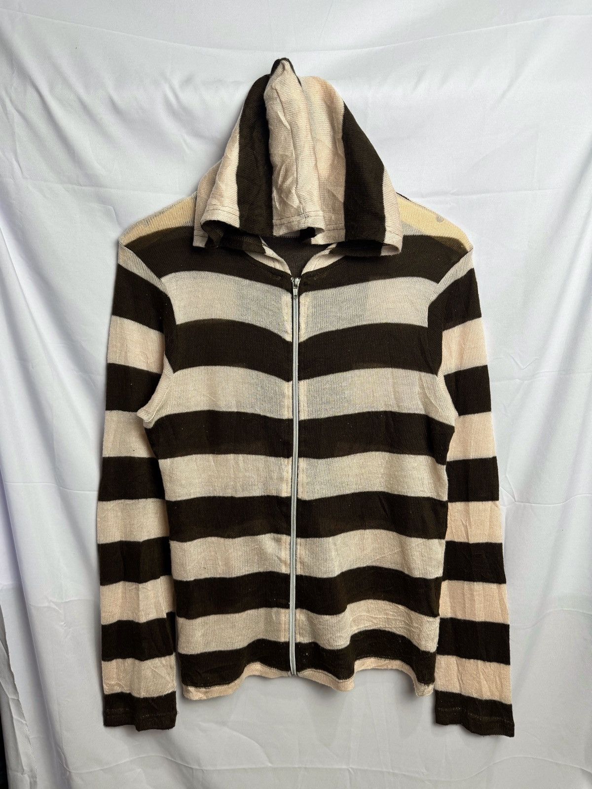 Pre-owned Hysteric Glamour X If Six Was Nine Beaumere Knit Stripe Japanese Ziphoodie Lgb