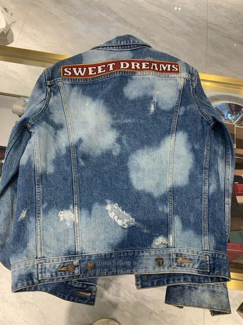 Saint Laurent Paris Saint Laurent Denim Jacket with Sweet Dreams Embroidery. Size US XS / EU 42 / 0 - 2 Thumbnail