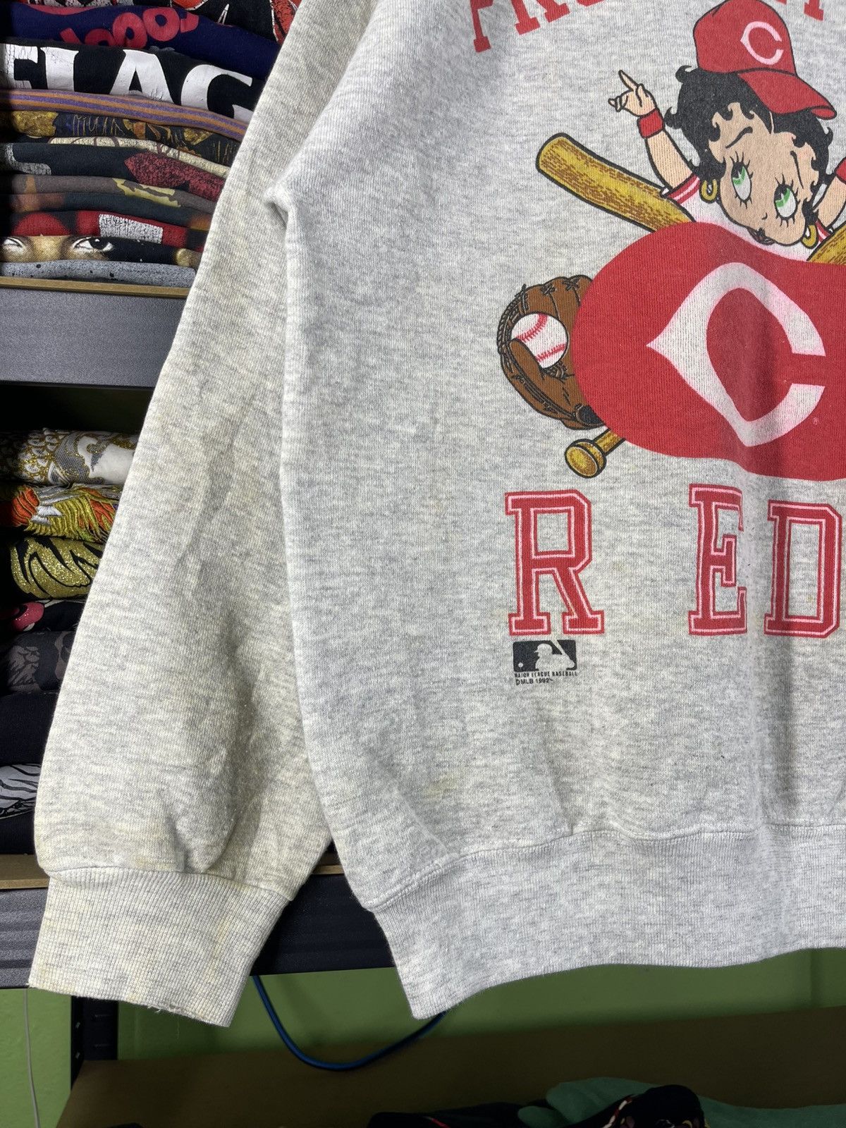 MLB Vintage 90's Betty Boop Cincinnati Reds MLB 1992 Sweatshirt Size US L / EU 52-54 / 3 - 8 Thumbnail