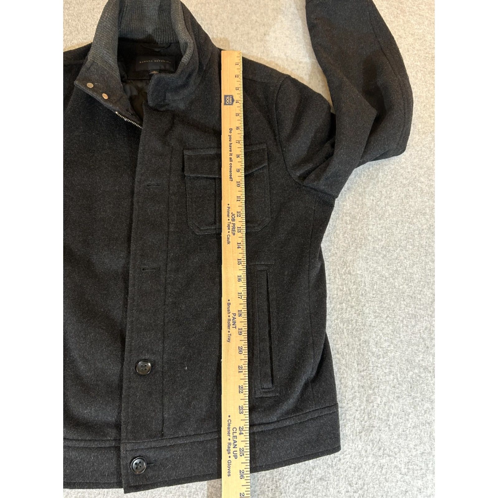 Banana Republic Banana Republic Jacket Mens M Gray Bomber Wool Full Zip Insulated Knit Collar Pockets Button Size US M / EU 48-50 / 2 - 7 Thumbnail