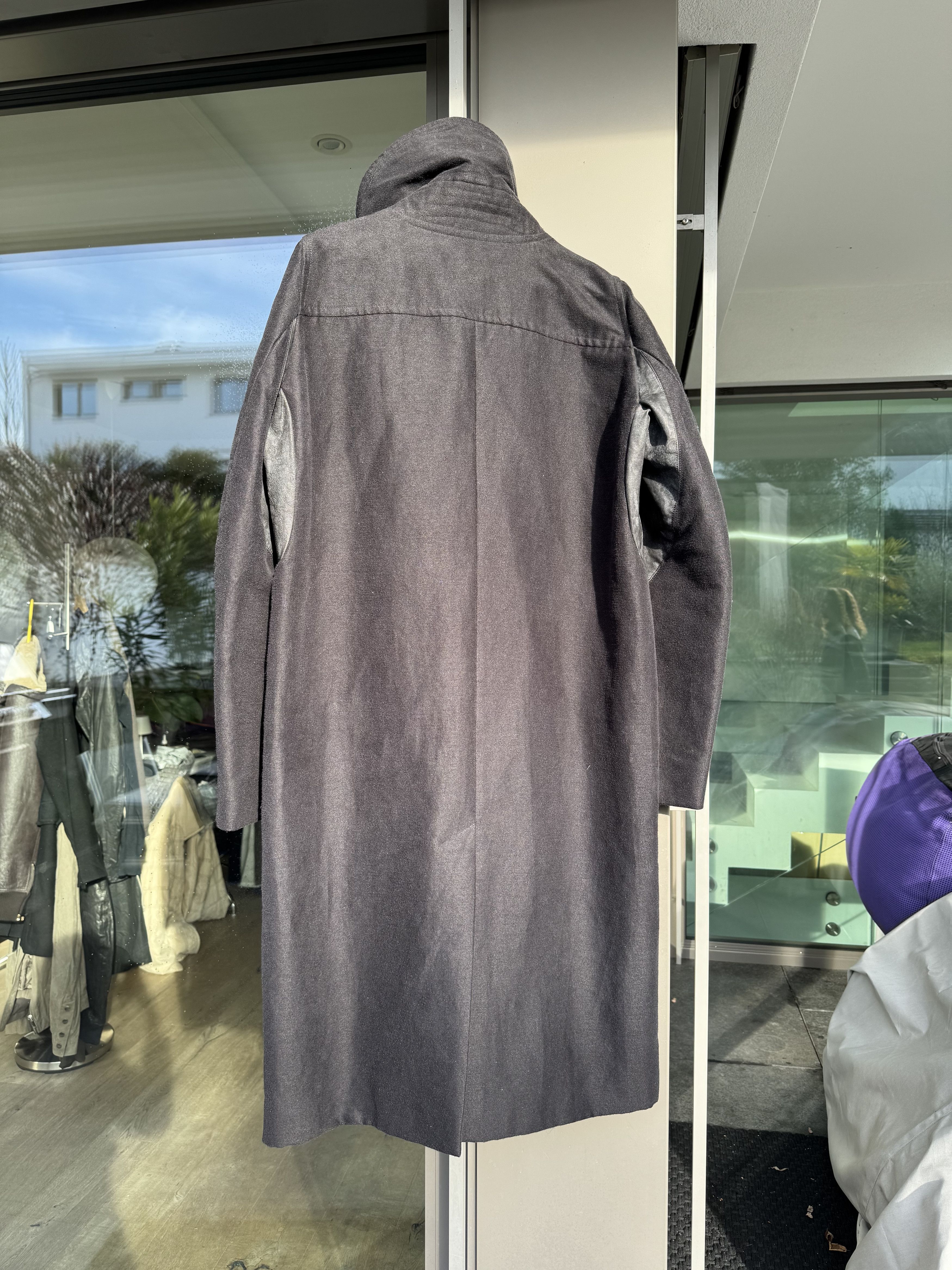Rick Owens Rick Owens Long Black Ramie Winter Coat Size US L / EU 52-54 / 3 - 2 Thumbnail