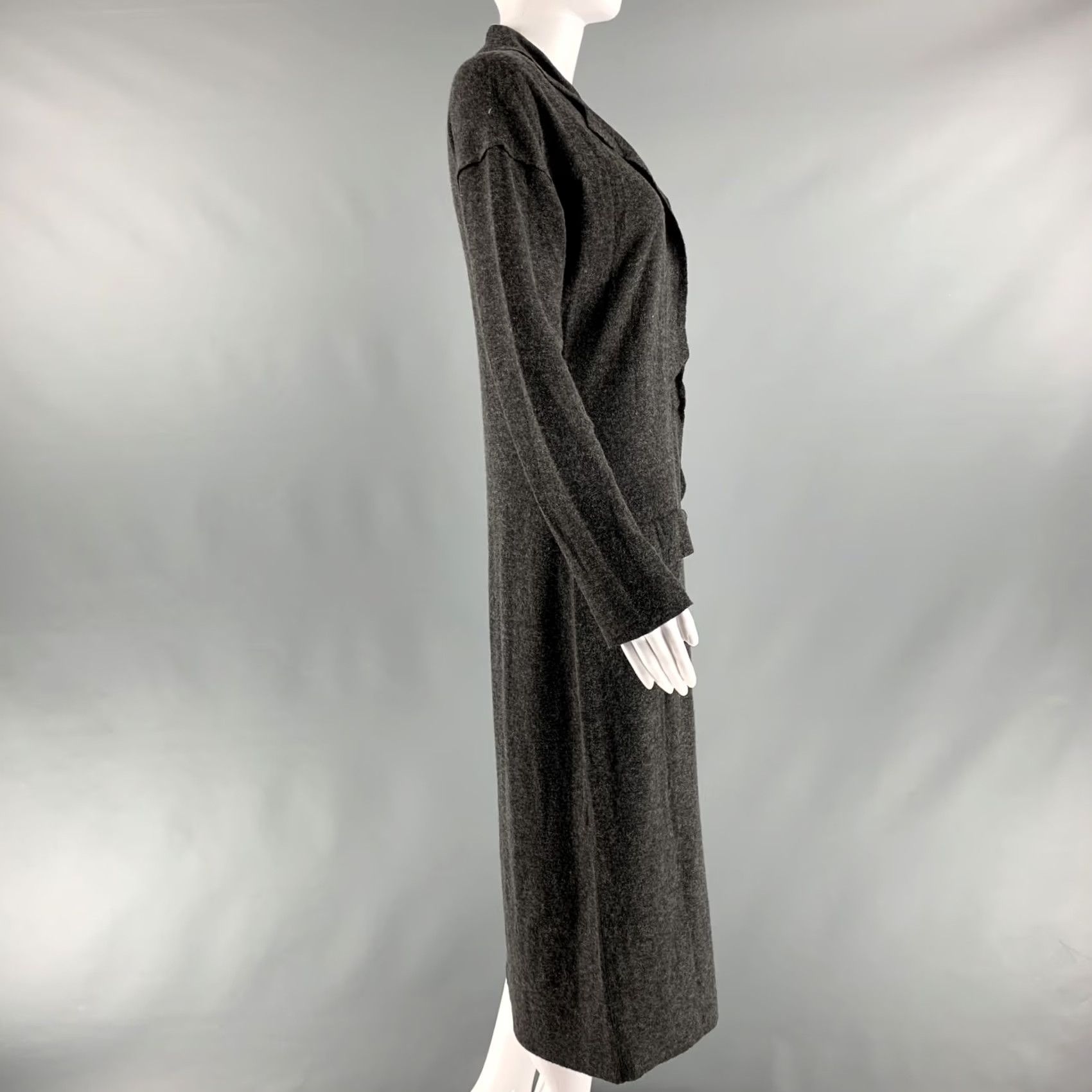 Lanvin LANVIN 2009 Size S Grey Polyamide Blend Long Cardigan Size S / US 4 / IT 40 - 2 Thumbnail