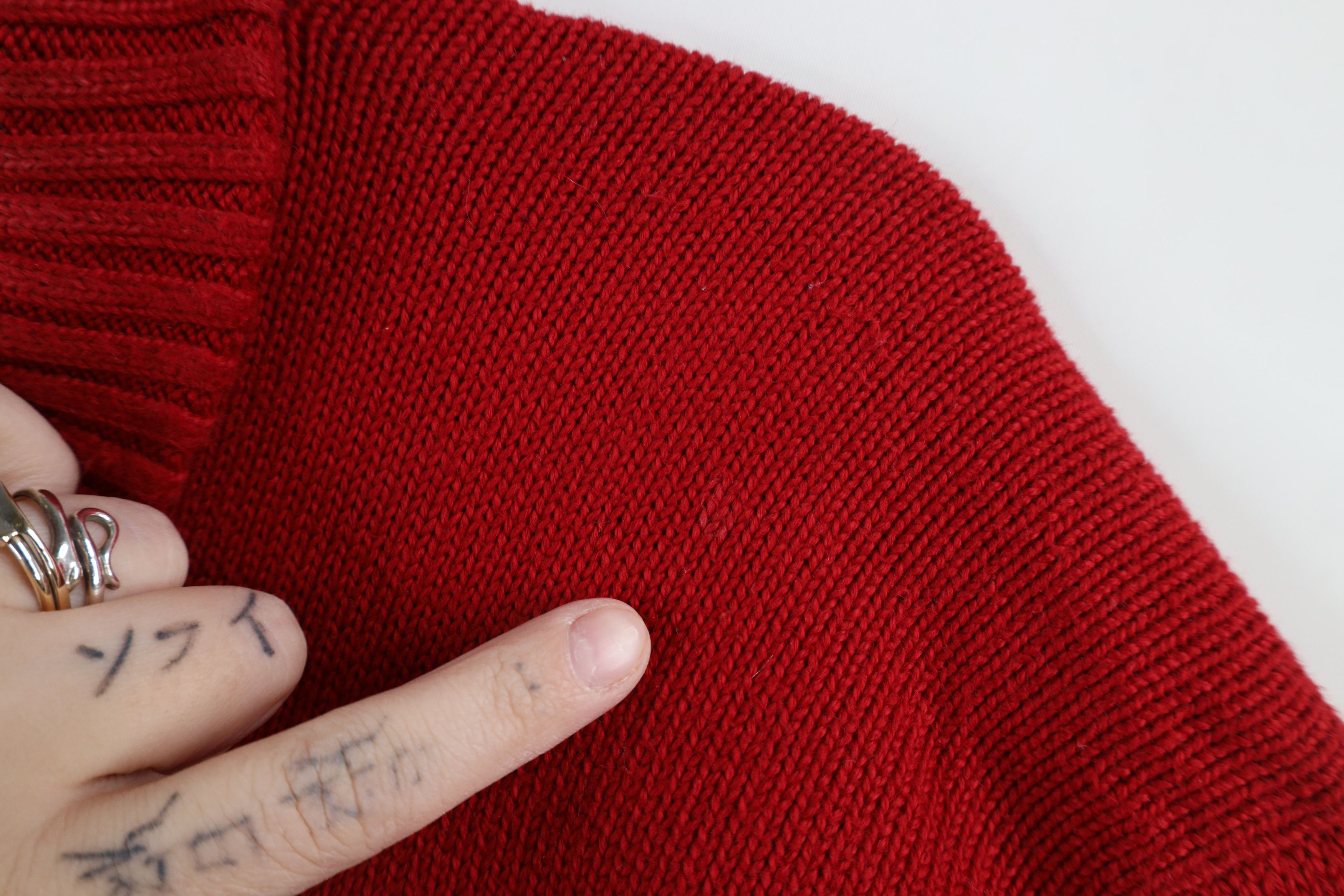 Ralph Lauren × Vintage Vintage 90s Ralph Lauren Ribbed Knit Half Zip Sweater Red Size US XL / EU 56 / 4 - 7 Thumbnail