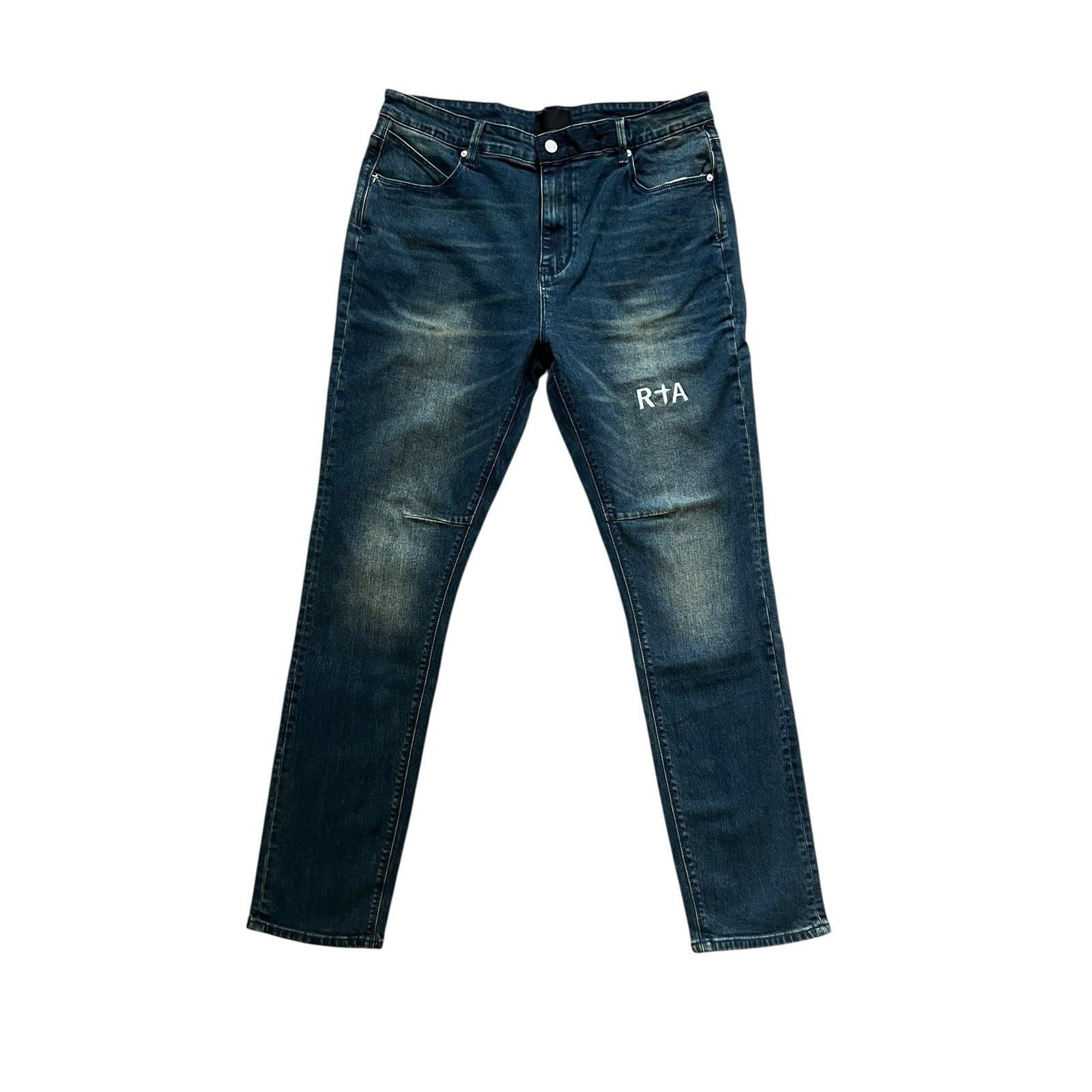 Rta RtA Mens Logo Whiskered Jeans Slim Blue $265 Size 38/32 Size US 38 / EU 54 - 1 Thumbnail