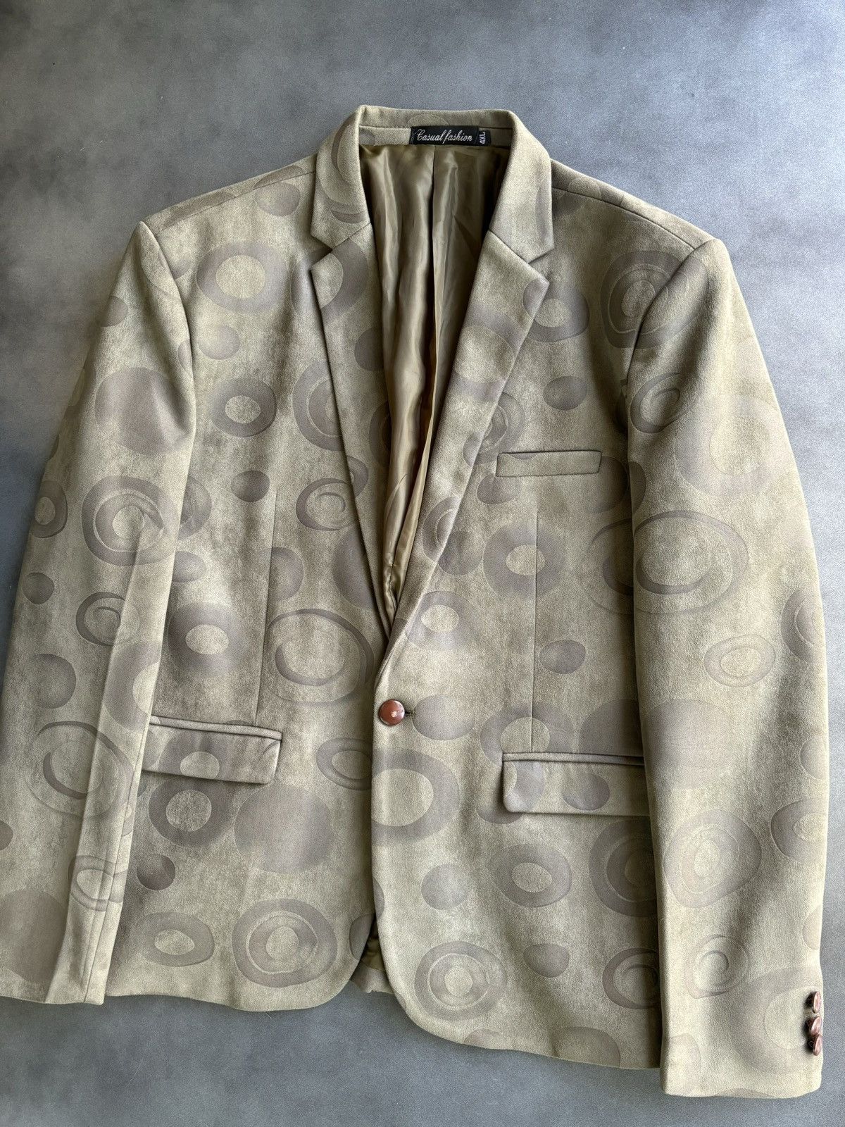 Japanese Brand × Other × Vintage The Riddler Ass Coat Micro Suede 90s Vintage Blazer Pattern Size 36S - 2 Thumbnail