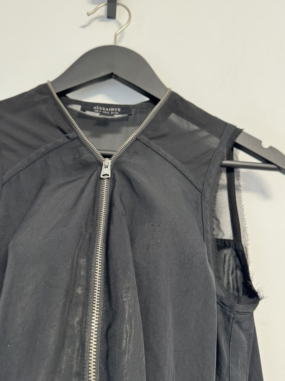 Allsaints AllSaints Lottie Front Zip Sleeveless Black Vest size 4 Size S / US 4 / IT 40 - 11 Thumbnail