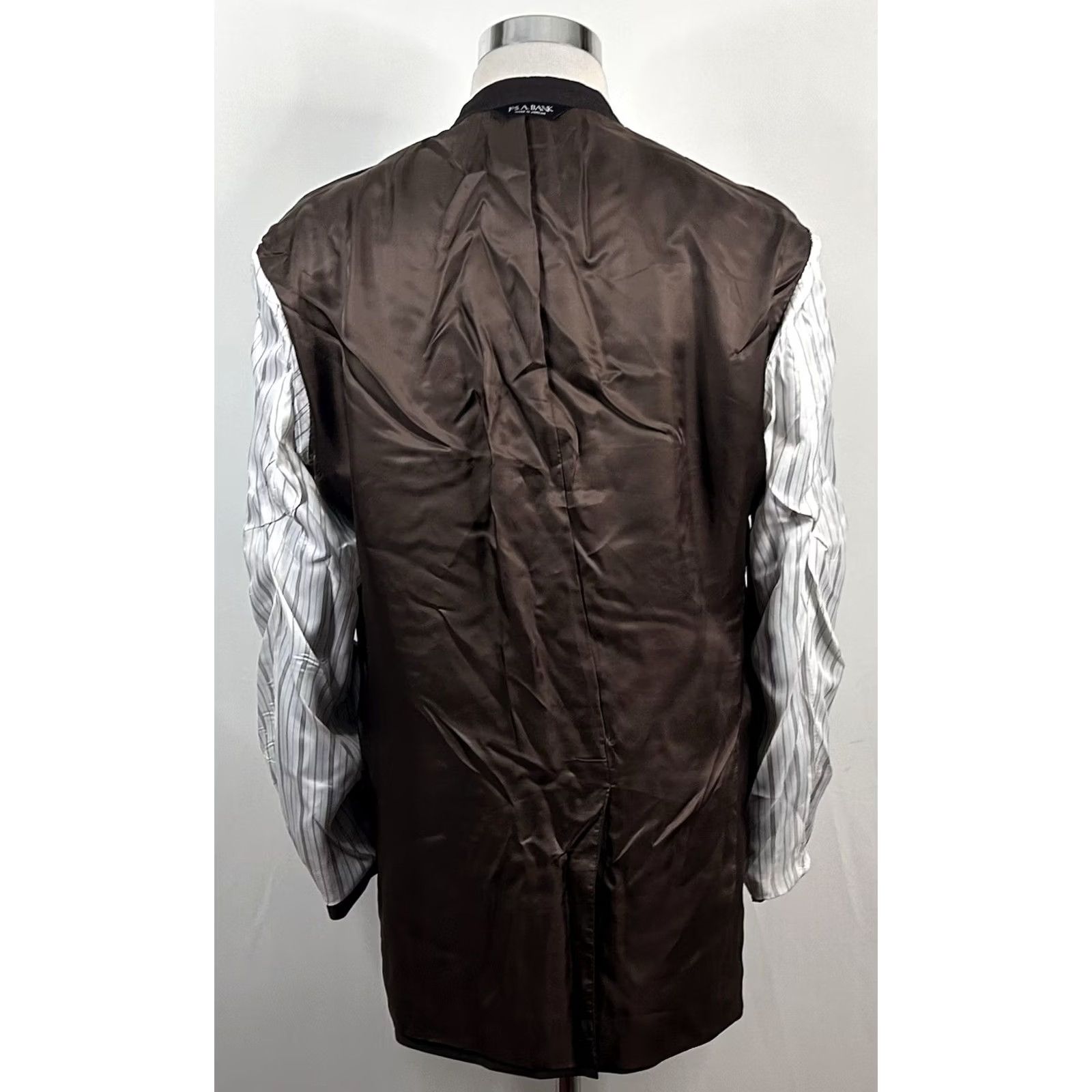 Jos. A. Bank Jos A Bank 44L Suit 34x30 Pleated 100% Wool Brown Two Button Lined Vented Mens Suit Size 34R - 7 Thumbnail