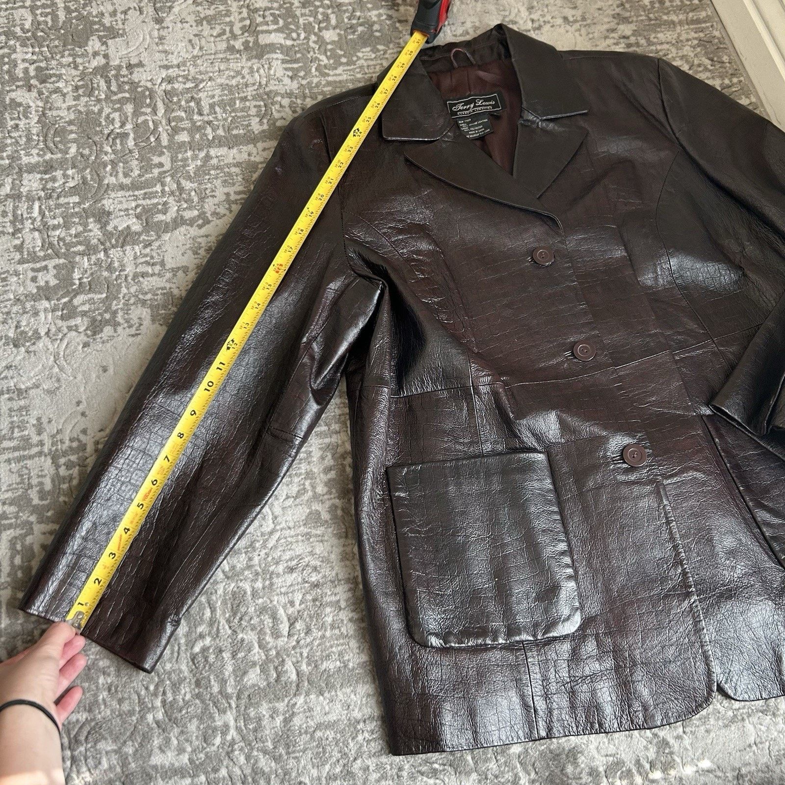 Other Vintage Terry Lewis Brown Leather Button Down Jacket Size 1X Size XL / US 12-14 / IT 48-50 - 13 Thumbnail
