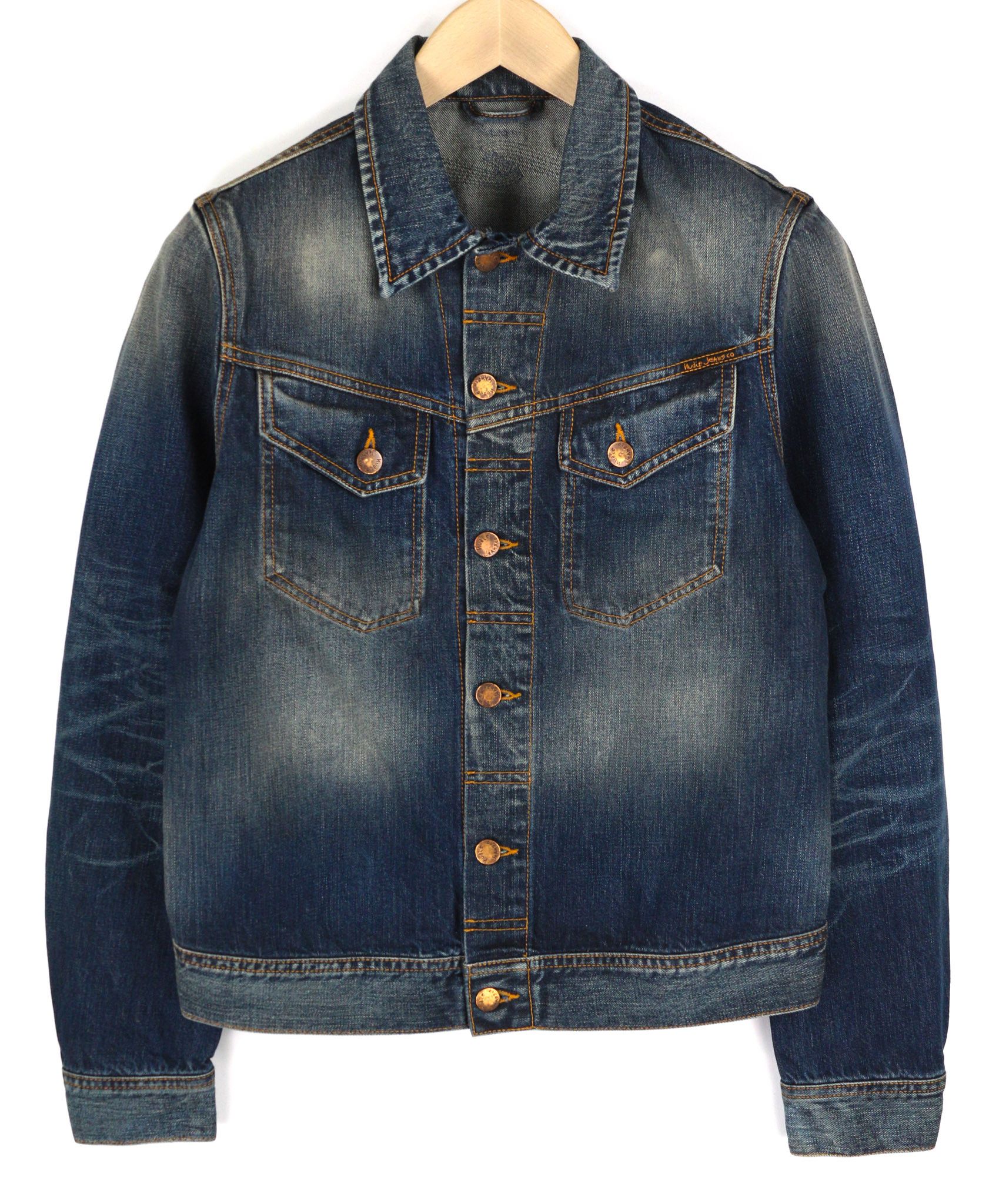 Nudie Jeans CONNY S Night Rain Buttoned Polo Neck Jacket 81606 Size US S / EU 44-46 / 1 - 1 Thumbnail