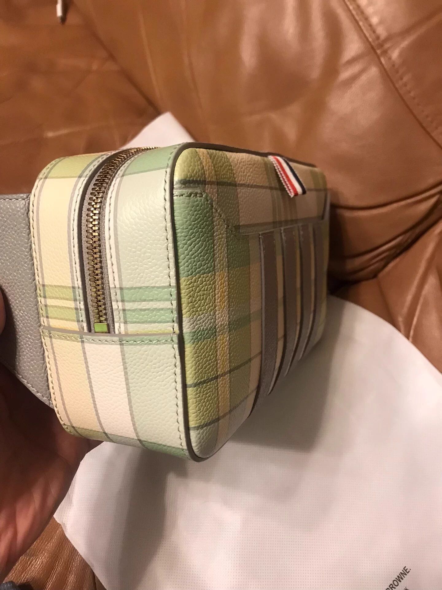 Thom Browne Thom Browne All Leather Gingham 4-Bar Crossbody Bag Size ONE SIZE - 3 Thumbnail
